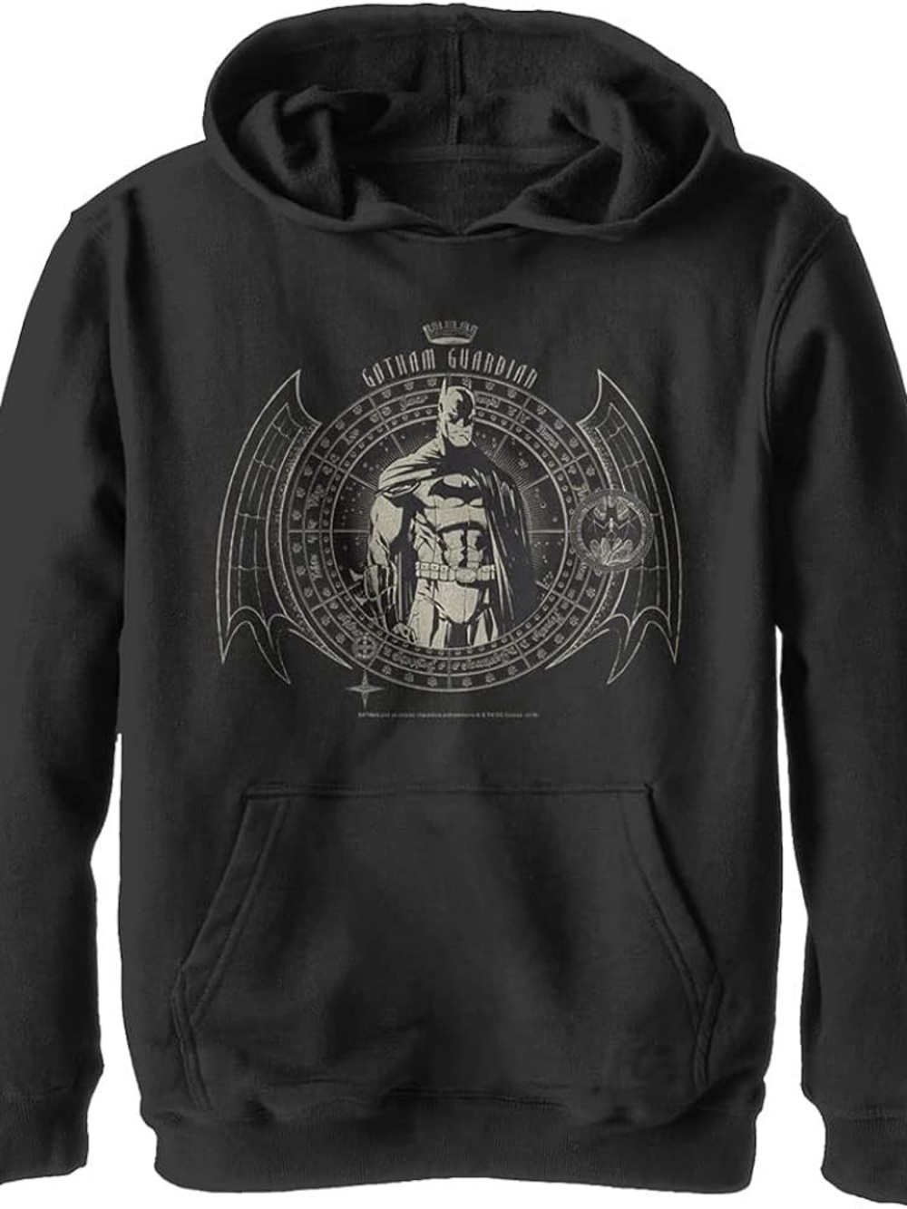 Batman Gotham Guardian Black Hoodie - Kids Pullover Sweater Small